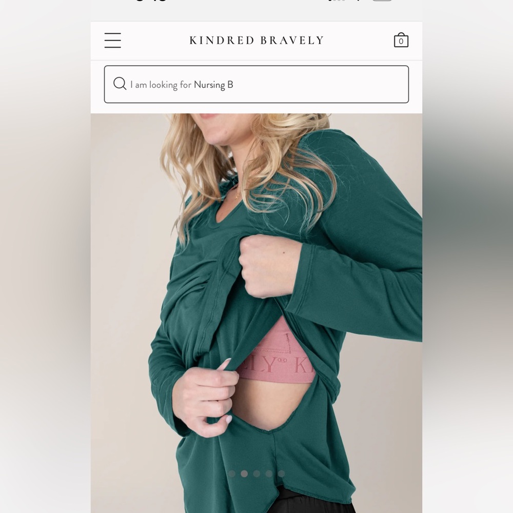 Kindred Bravely Teal Nursing Top. Gently used. Size medium.